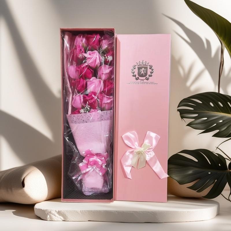 18pcs Roses Simulation Flower Gift Box, 1 Count Creative Romantic Rose Forever Flower Gift Box, Gifts for Party Anniversary Wedding  Teacher's Day