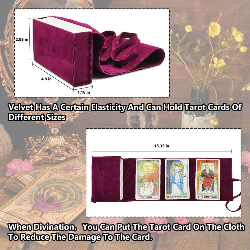 3Pcs Velvet Tarot Bags Set - Tarot Cards Holder Bag,Tarot Card Pouches,Tarot Carrying Bag for Tarot Cards and Oracle Decks - Purple&Dark Blue