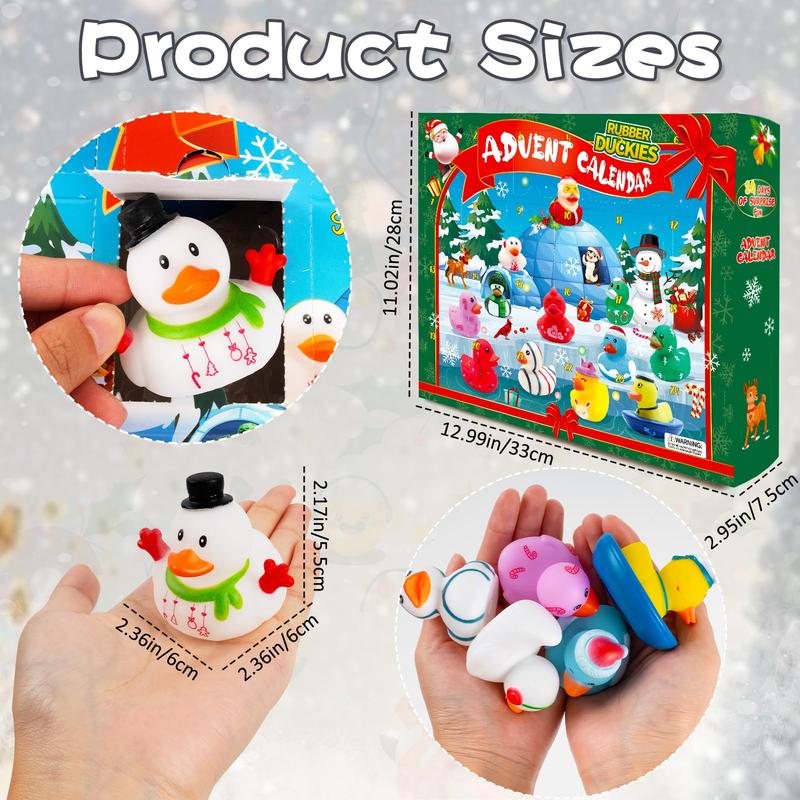 CHRISTMAS SALE:2024 Advent Calendar Christmas Ducks - 24pcs  Duck Advent Calendar 24 Days of Christmas Countdown  Fun Duck Bath for Xmas Holiday Gifts Party  Duck Party Favors