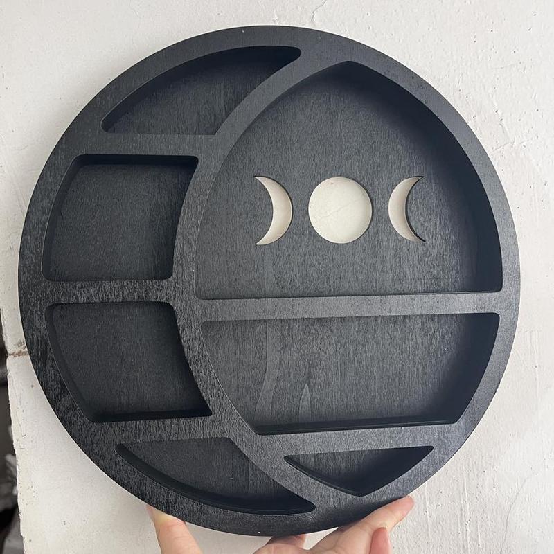 Wooden Moon Phase Hanging Decor, 1 Count Boho-Style Wall Hanging Decor, Wall Hanging Ornament for Home Living Room Bedroom Kitchen Bathroom, Room Decor, Christmas 2024 Ornament, Christmas Gift Ideas