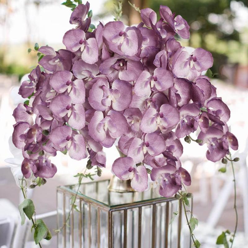 6pack White Orchid Artificial Flowers, Fake Orchid 26.7Inch Artificial Phalaenopsis Flowers For Wedding Party Home orchid flowers flower decorations