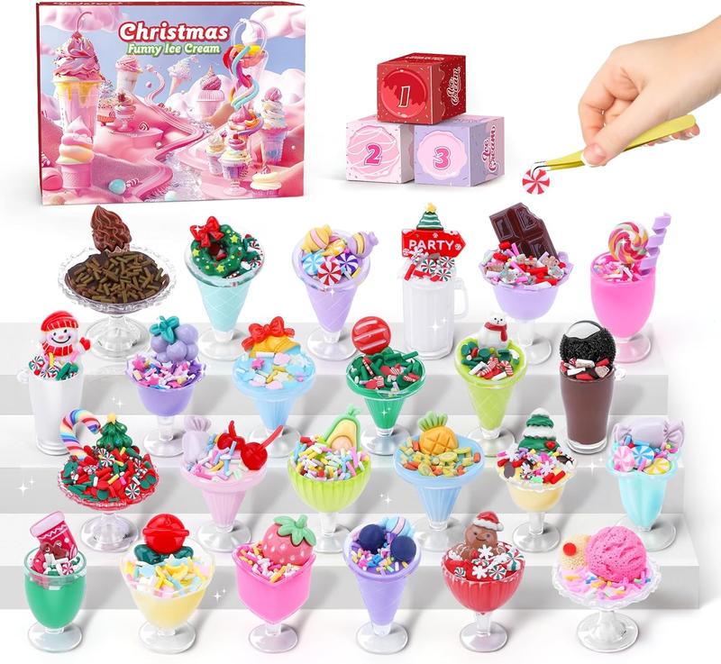 Ice Cream Cup Advent Calendar, 2024 Advent Calendar, 24 DIY Toddler Toys, Christmas Countdown, Jesus Christmas Countdown Gifts, Christmas Stocking Stuffers, Christmas Gifts for Kids