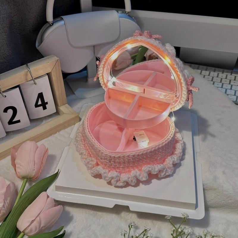 Crochet Birthday Cake with Light, Box, Container inside | Perfect Gift