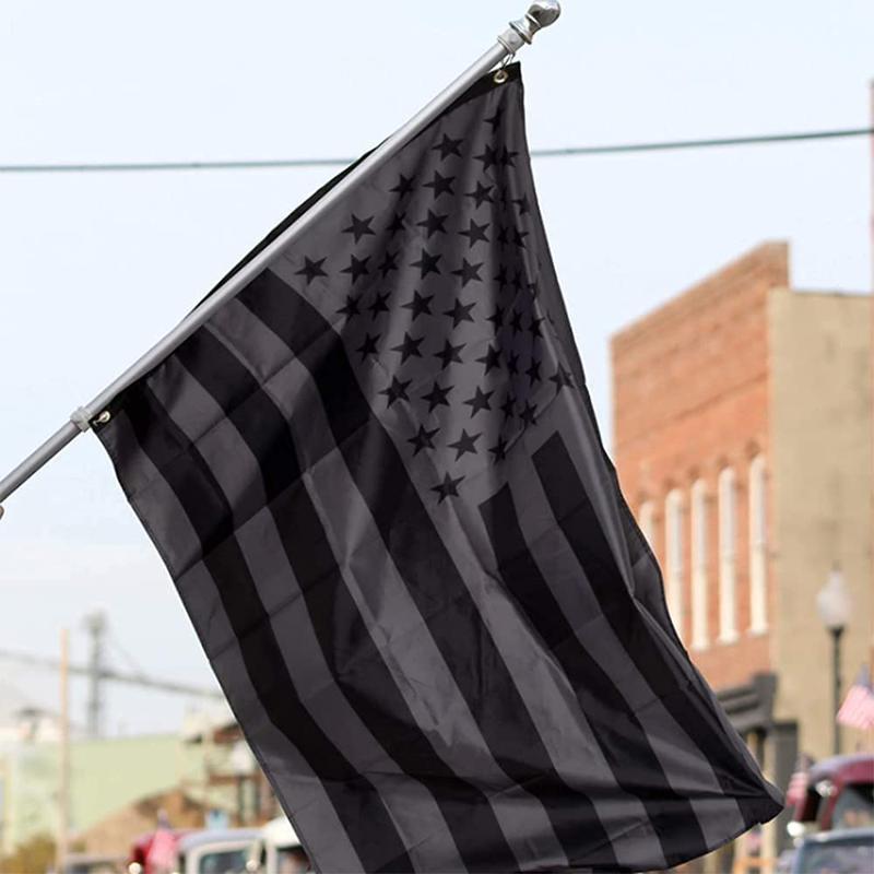 All Black American Flag 3x5 Ft Polyester Vivid Color, Brass Grommets,Made in USA Flags for Outdoor and Indoor