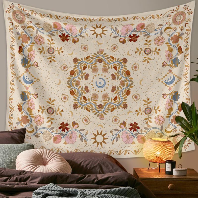 Vine Print Tapestry, 1 Count Boho Style Wall Hanging Tapestry for Home Decor, Wall Art Decor for Home Bedroom Living Room, Cool Bedroom Accessories