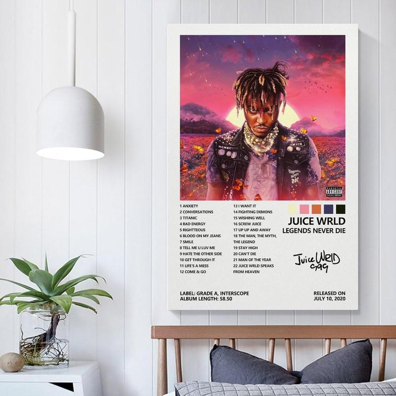 JUICE Poster wrld Never Die Album Legends Cover  for Bedroom Aesthetic Canvas Art Wall Decor