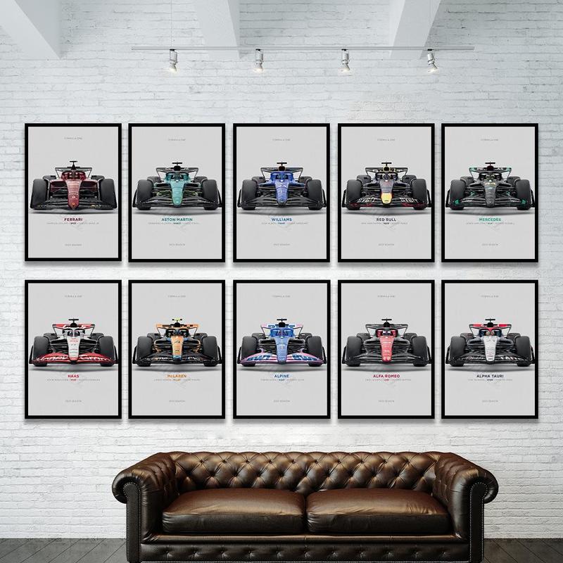 Racing Car Pattern Unframed Painting, 1 Count Modern Fashion Style Canvas Wall Art, Wall Decor for Home Living Room Bedroom Office School