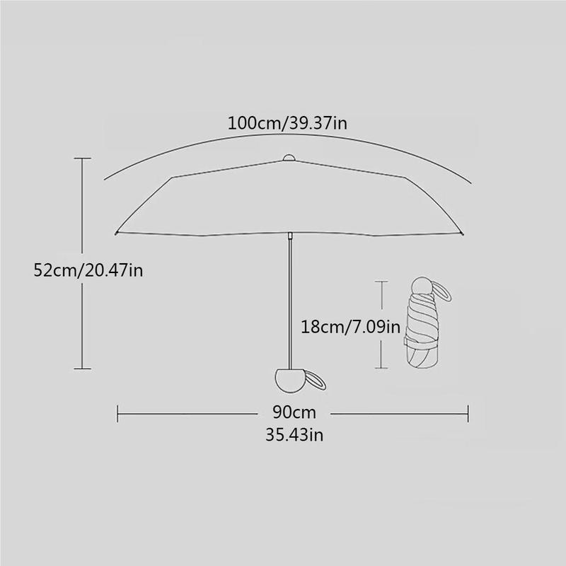 Portable Foldable Umbrella, 1 Count Manual Mini Pocket Umbrella, Sunny and Rain Dual-use Umbrella for Outdoor Activities