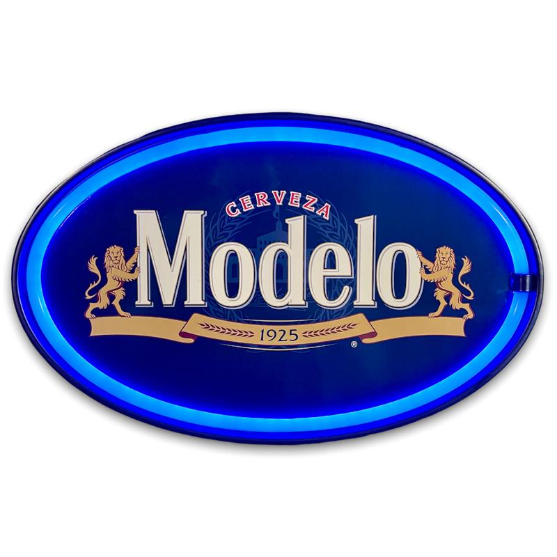 Modelo Cerveza Oval Shaped Light Rope Sign Wall Decor For Home Garage Game Room Man Cave