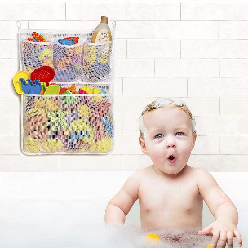 Bath Toy Storage Net, Hanging Bath Toy Storage Mesh Bag, Bathroom Storage Net for Bathtub, Home Organizer, Bathroom Supplies