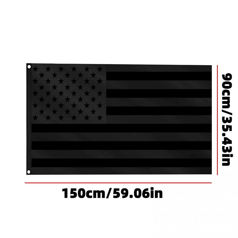 All Black American Flag 3x5 Ft Polyester Vivid Color, Brass Grommets,Made in USA Flags for Outdoor and Indoor