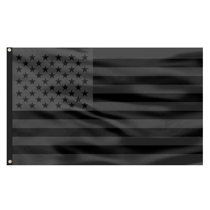 All Black American Flag 3x5 Ft Polyester Vivid Color, Brass Grommets,Made in USA Flags for Outdoor and Indoor