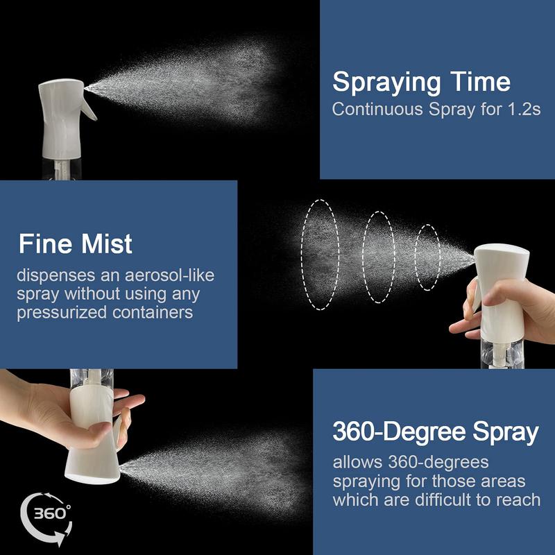 Continuous Hair Plant Mister Spray Bottle Fine Empty Small Mist Spray Bottles Mist Sprayer Water Alcohol Cleaning Spray Mist Bottle for Curly Hair Styling Products,Plants,Barber Accessories Haircare Heatles