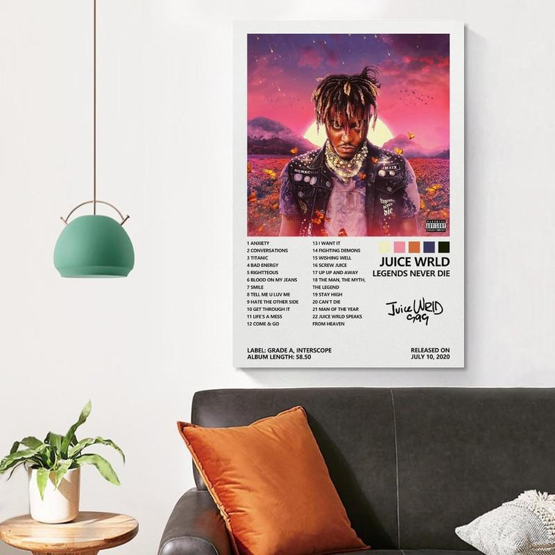 JUICE Poster wrld Never Die Album Legends Cover  for Bedroom Aesthetic Canvas Art Wall Decor