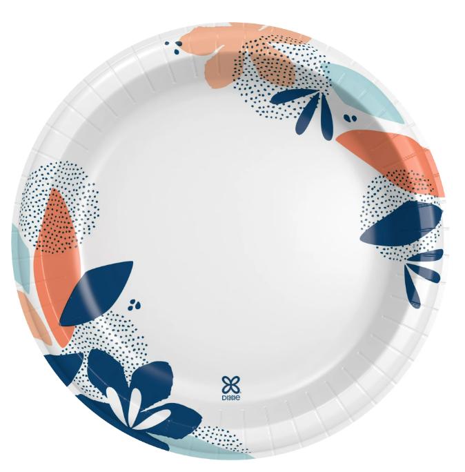 Dixie Disposable Paper Plates, 10