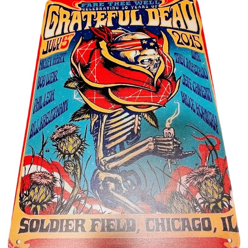 grateful Dead Chicago concert tin sign 8x11.