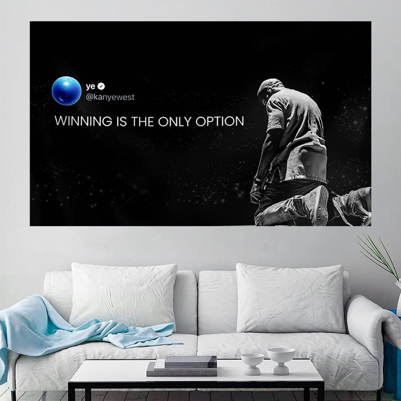 WINNING IS THE ONLY OPTION Flag 3x5ft Banner Polyester with Brass Durable Art Mural Blanket Album Cover Poster for Bedroom Living Room Dormitory Wall Decor