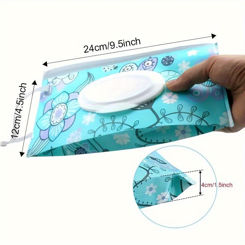 Zipper Tissue Storage Bag, 2 Counts set Flora Pattern Reusable Tissue Pouch, Portable Tissue Organizer for Home Travel