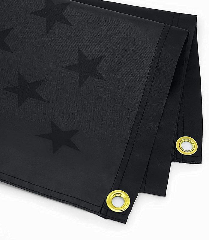 All Black American Flag 3x5 Ft Polyester Vivid Color, Brass Grommets,Made in USA Flags for Outdoor and Indoor