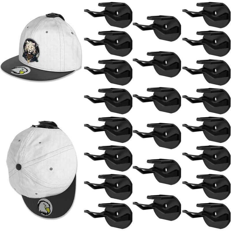 22 Pack Adhesive Hat Hooks Wall-Mounted, Self-Adhesive Hat Rack for Baseball Caps, Hat Organizer Display Key Holder Hangable for Wall, Door, Closet