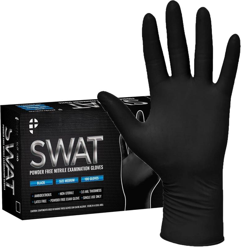 100   Gloves 3.5 Mil - Latex & Powder Free, Disposable Non-Sterile Protective Gloves By