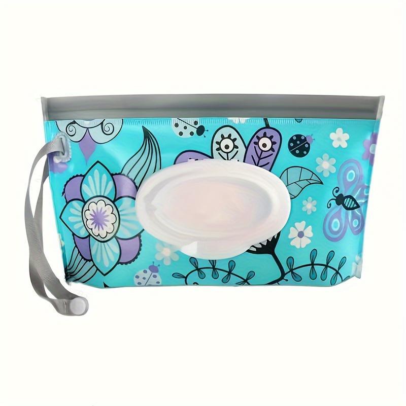 Zipper Tissue Storage Bag, 2 Counts set Flora Pattern Reusable Tissue Pouch, Portable Tissue Organizer for Home Travel