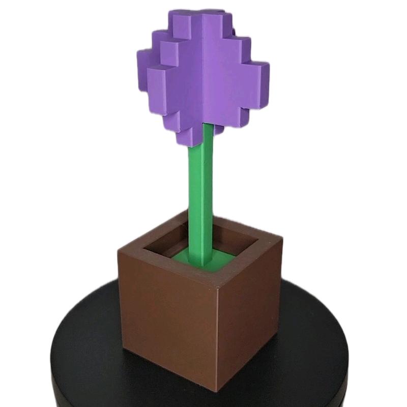 Minecraft Inspired Allium  Decorative Sculpture