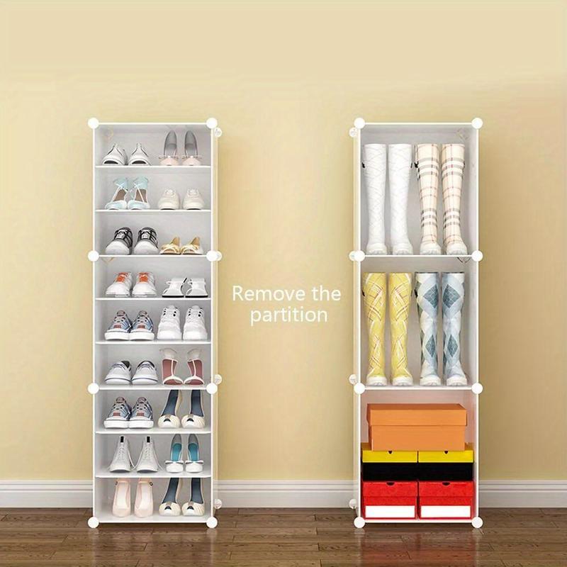 Home Essentials 12 Tier 96 Pair Shoe Tower Rack Sneaker Rack Dustproof Shoe Box Cube Closet Organiser Transparent Door Opening Free Combination Shoe Rack Space Saving Used For Entryway, Bedroom, Home, Dormitory, Ramadan Decoration