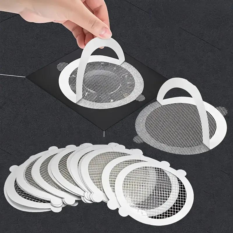 Shower Drain Cover, 10pcs set Anti-clogging Hair Filter Sticker, Bathroom Accessories, Bathroom Supplies for Home Use, Home Supplies