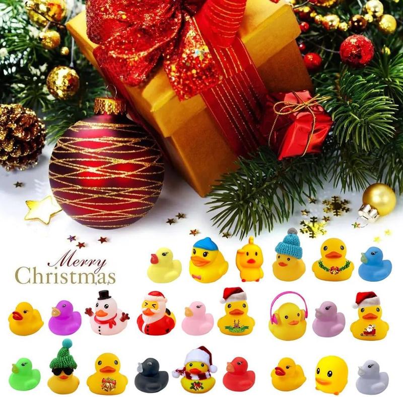 Christmas Blind Box, 1 Box of 24 Random Mini Duck Design Blind Box, Advent Calendar Gifts, Party Gift Set for Friends, Party Favors for Christmas, Party Supplies