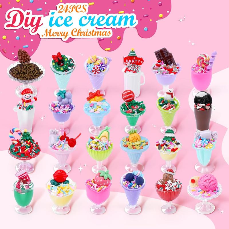 Ice Cream Cup Advent Calendar, 2024 Advent Calendar, 24 DIY Toddler Toys, Christmas Countdown, Jesus Christmas Countdown Gifts, Christmas Stocking Stuffers, Christmas Gifts for Kids