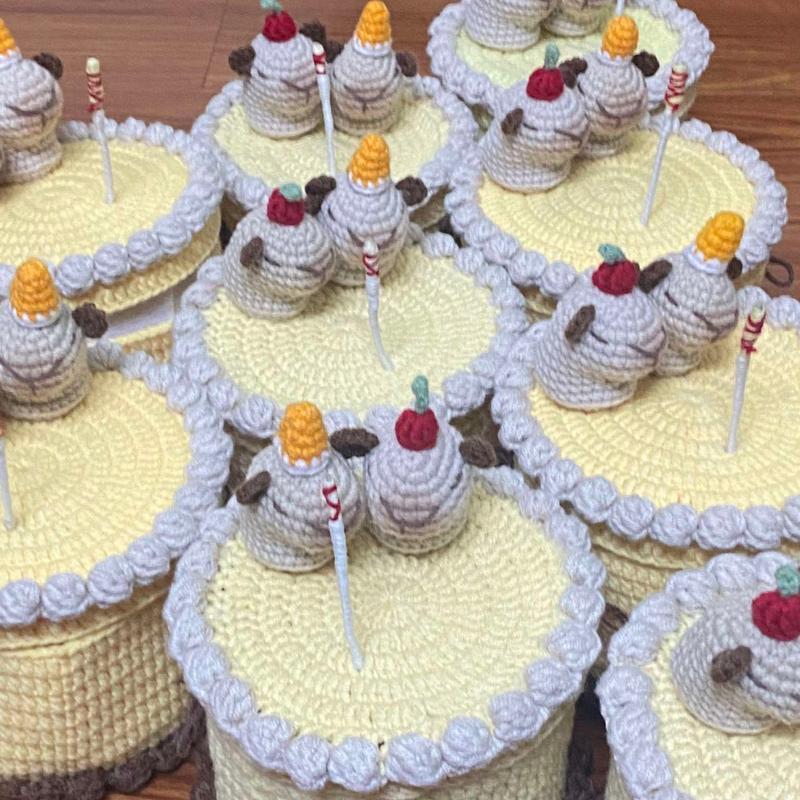 Crochet Birthday Cake with Light, Box, Container inside | Perfect Gift