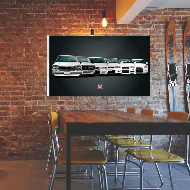 GTR Car Flag 40 x 60 IN for GTR JDM Fans , Polyester Wall Tapestry Poster Decor Print,Room Flags Accessories for Gaming Walls