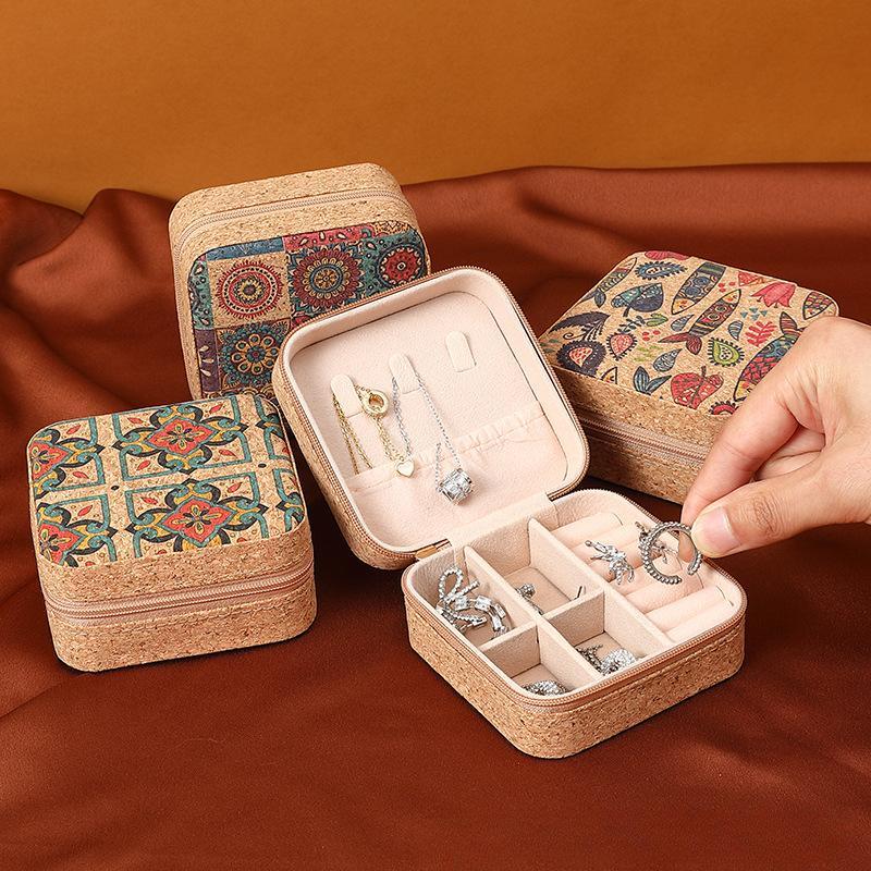 Vintage Jewelry Storage Box, 1 Count Portable Jewelry Organizer, Jewelry Storage Box for Earrings, Rings, Necklaces, Home Organizer