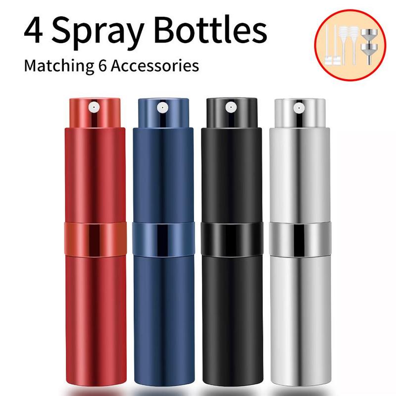 Travel Perfume Atomizer Bottle, 10pcs set Spray Bottles & Funnel & Dispenser & Spring Straws, Empty Cologne Bottle, Refillable Perfume Bottle for Travel, Outing, Daily Use