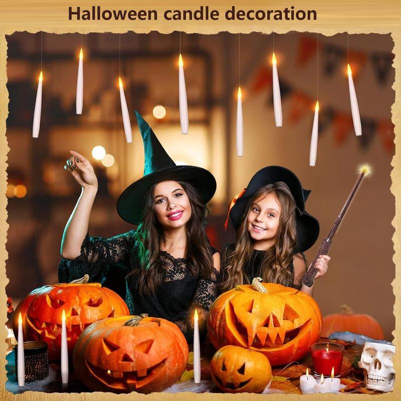 Floating Candle with Magic Wand Remote Control,  Christmas Battery Powered Hanging Candle Light, Flameless Flickering Warm Light Led Candle for Party Decoration