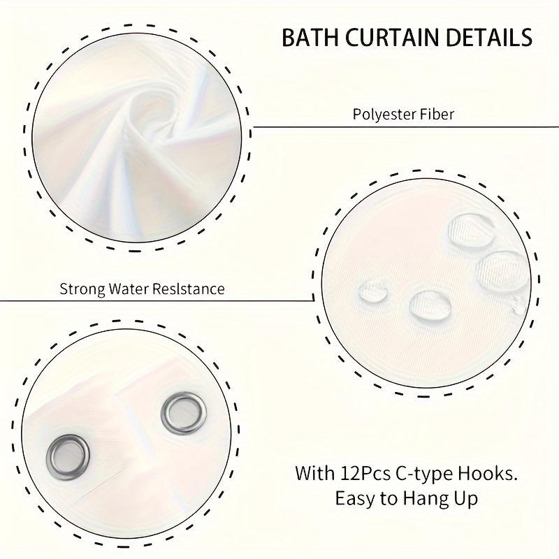 Cartoon Pattern Shower Curtain, 1 Count Waterproof Bathroom Curtain with Hooks, Bathroom Decor for Home Hotel Salon Dormitory