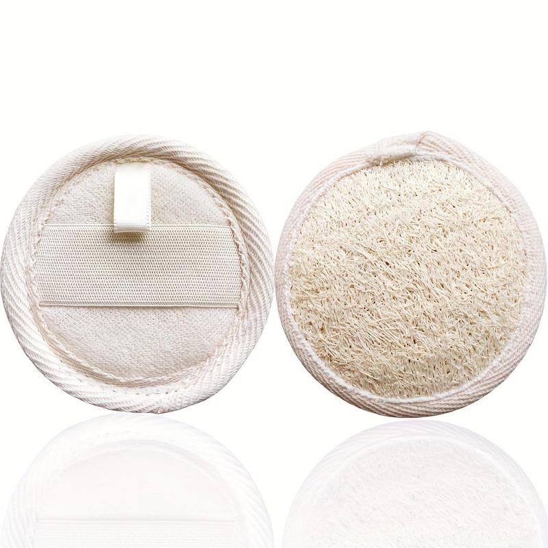 2pcs Natural Exfoliating Loofah Sponge Pads, Face Exfoliator Pad Scrubber, Suitable for Bathing, Showering