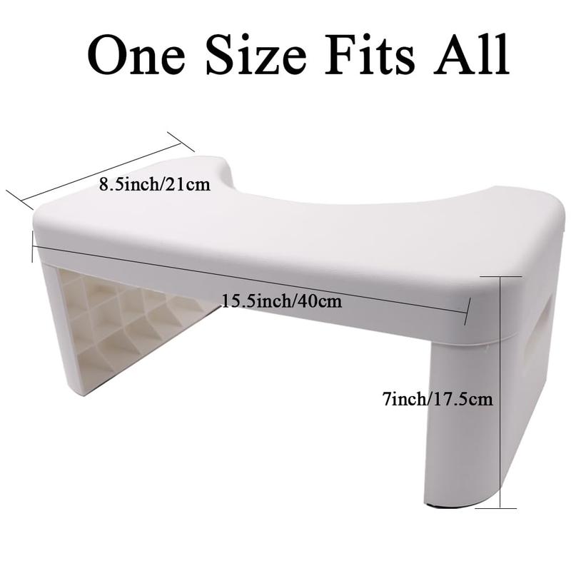 Folding Toilet Stool, Foldable Squatting Stool Poop Stool, Bathroom Toilet Potty Stool, Splicable Poop Stool | Bathroom Accessories | Foot Stool (White Toilet Stool)