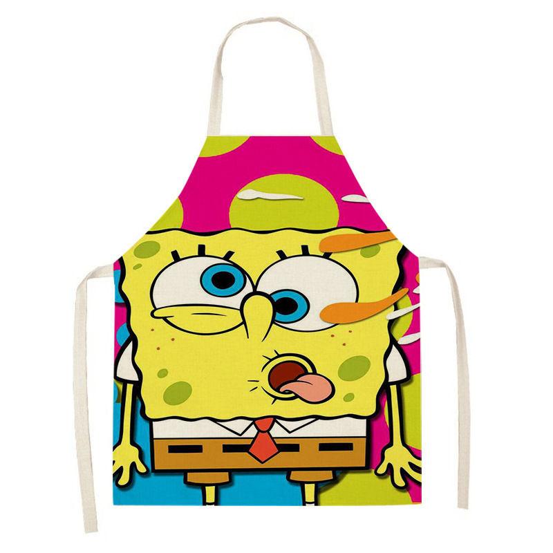 Cartoon SpongeBob Adult and Children Apron Home Painting Kitchen Cleaning Antifouling Apron Coverall