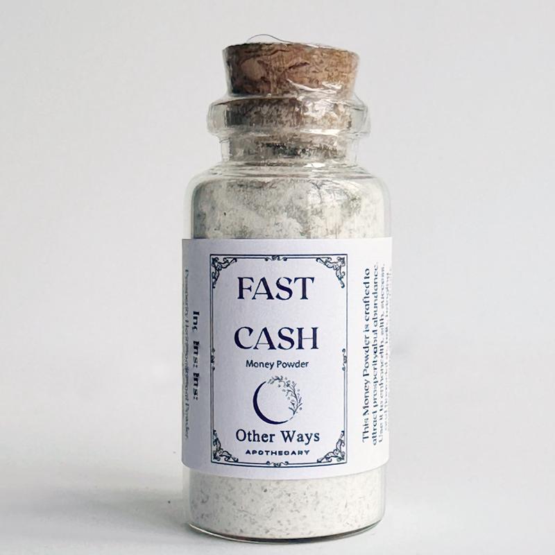 Fast Cash Money Powder - 25 mL Reusable Bottle, Full Moon Charged Incense Wicca