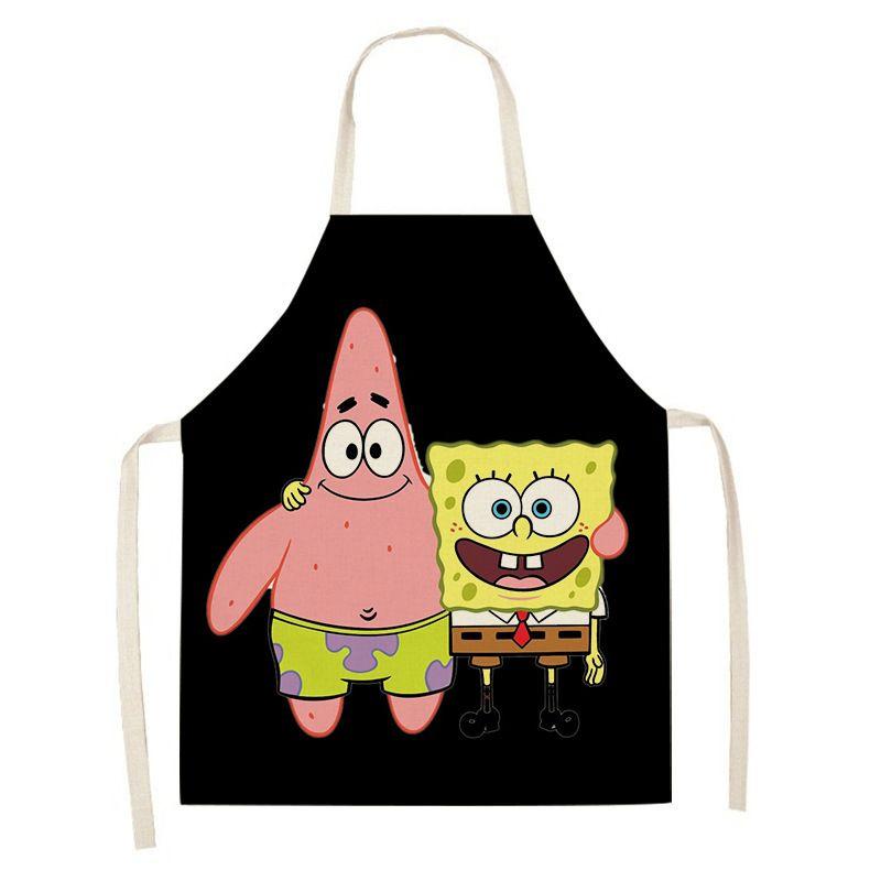 Cartoon SpongeBob Adult and Children Apron Home Painting Kitchen Cleaning Antifouling Apron Coverall