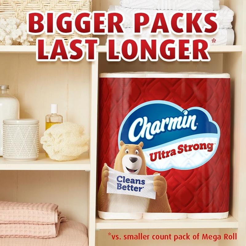 Charmin Ultra Strong Toilet Paper - 30 Mega Rolls for Ultimate Comfort - Wipes