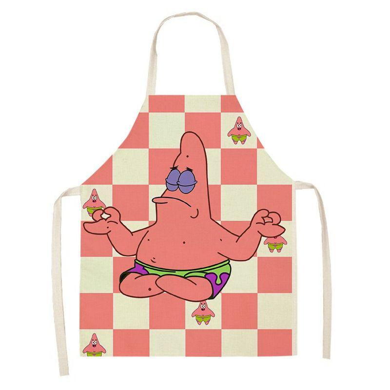 Cartoon SpongeBob Adult and Children Apron Home Painting Kitchen Cleaning Antifouling Apron Coverall