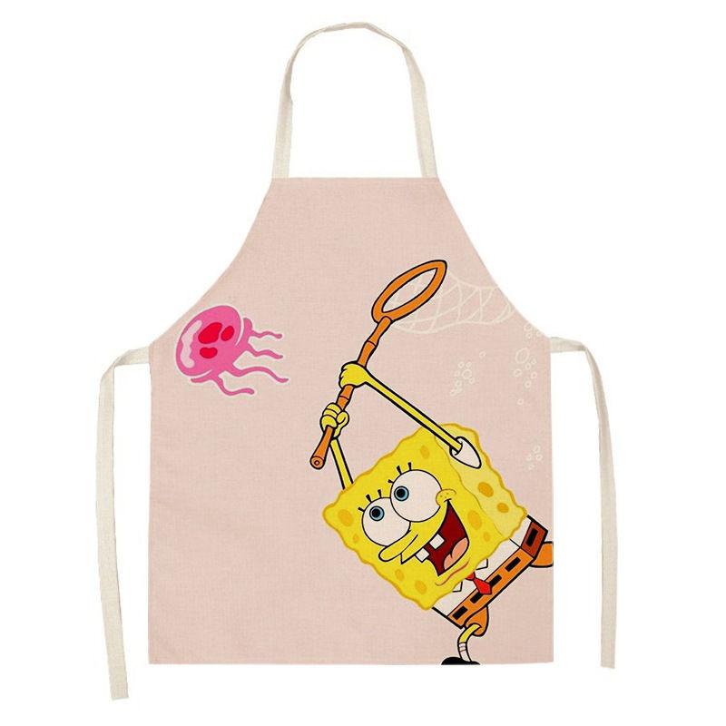 Cartoon SpongeBob Adult and Children Apron Home Painting Kitchen Cleaning Antifouling Apron Coverall