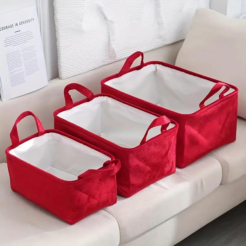 Foldable Storage Basket, Clothes Storage Basket with Handle, Home Organizer for Bedroom Wardrobe