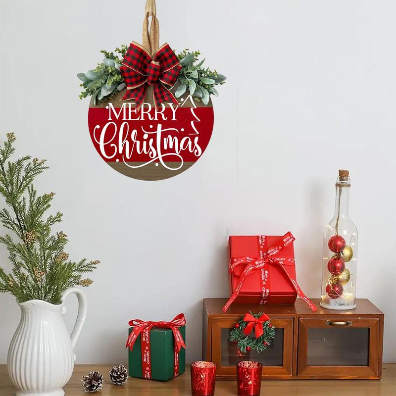 Merry Christmas believe Welcome Sign, 1 Piece Front Door Wooden 12 Inch Hanging Sign, Home  Ornaments Front Door Hanging Decoration, Christmas Decorations