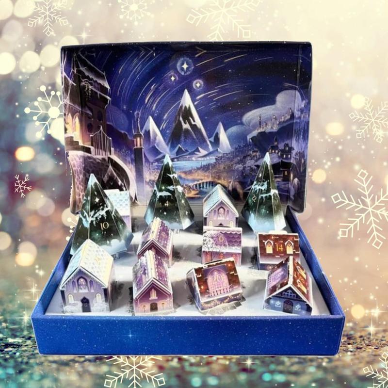 12-day Countdown Calendar, 1 Box Christmas Themed Advent Calendar with Jewels, Stationery & Gadgets, Christmas Party Gift for Friend & Family