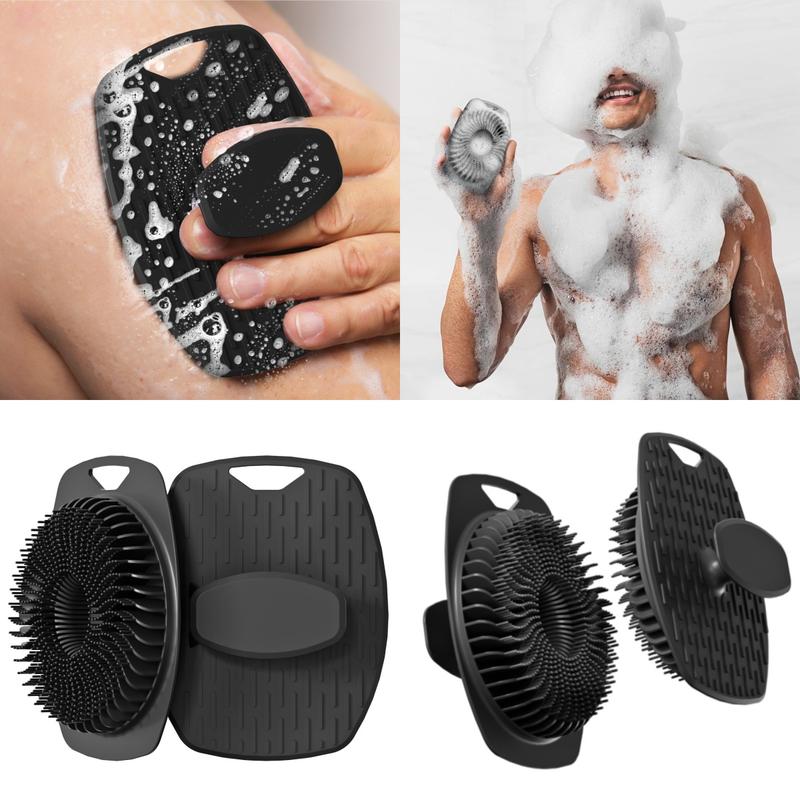 Silicone body scrubber, shower brush - Long-lasting, lathers well, and convenient to carry