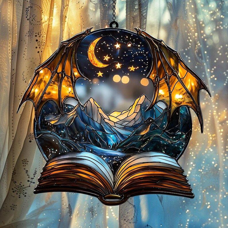 Custom Night Court ACRYLIC SUNCATCHER Night Court Acrylic Window Hanging Gift For Fantasy Book Reader Book Lover Bookish Librian Bookshelf